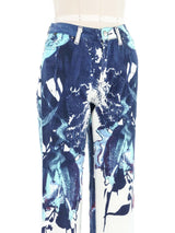 Just Cavalli Orchid Printed Jeans Bottom arcadeshops.com