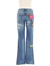 Dolce & Gabbana Butterfly Embroidered Jeans Bottom arcadeshops.com