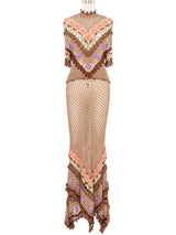 1970s Crochet Floral Ensemble Suit arcadeshops.com