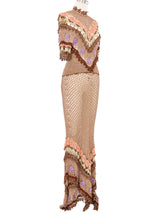 1970s Crochet Floral Ensemble Suit arcadeshops.com
