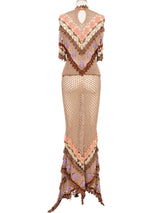 1970s Crochet Floral Ensemble Suit arcadeshops.com