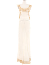 Lace Mesh Trimmed Silk Slip Dress Dress arcadeshops.com