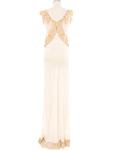 Lace Mesh Trimmed Silk Slip Dress Dress arcadeshops.com