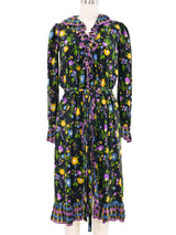 1980 Yves Saint Laurent Floral Ruffle Dress Dress arcadeshops.com