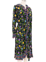 1980 Yves Saint Laurent Floral Ruffle Dress Dress arcadeshops.com