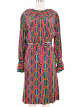 1980 Yves Saint Laurent Printed Silk Dress Dress arcadeshops.com