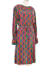 1980 Yves Saint Laurent Printed Silk Dress Dress arcadeshops.com