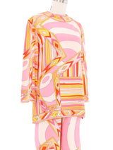 1960s Emilio Pucci Pink Printed Pant Ensemble Suit arcadeshops.com