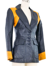 1970s Colorblock Leather Jacket Jacket arcadeshops.com