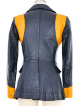 1970s Colorblock Leather Jacket Jacket arcadeshops.com