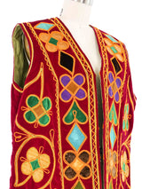 1960s Afghan Velvet Applique Vest Jacket arcadeshops.com