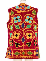 1960s Afghan Velvet Applique Vest Jacket arcadeshops.com