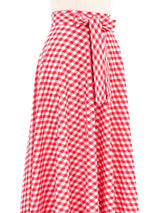 Red Gingham Wrap Skirt Bottom arcadeshops.com