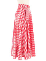 Red Gingham Wrap Skirt Bottom arcadeshops.com
