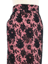 1980s Moschino Lace Overlay Gingham Skirt Bottom arcadeshops.com