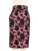 1980s Moschino Lace Overlay Gingham Skirt Bottom arcadeshops.com