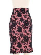 1980s Moschino Lace Overlay Gingham Skirt Bottom arcadeshops.com