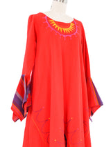 1970s Josefa Ruffled Embroidered Caftan Dress arcadeshops.com