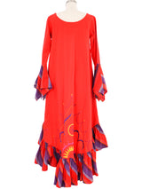 1970s Josefa Ruffled Embroidered Caftan Dress arcadeshops.com