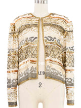 Oleg Cassini Sequin Embellished Crop Jacket Jacket arcadeshops.com