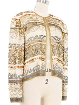 Oleg Cassini Sequin Embellished Crop Jacket Jacket arcadeshops.com