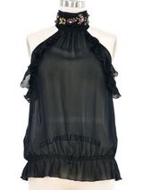 Ungaro Flutter Silk Halter Top Top arcadeshops.com