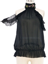 Ungaro Flutter Silk Halter Top Top arcadeshops.com