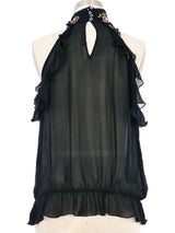 Ungaro Flutter Silk Halter Top Top arcadeshops.com