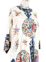 Floral Embroidered Ivory Satin Chinese Jacket Jacket arcadeshops.com