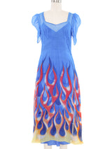 2018 Moschino Silk Flame Dress Dress arcadeshops.com