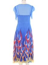2018 Moschino Silk Flame Dress Dress arcadeshops.com