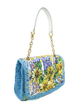 Dolce & Gabbana Quilted Floral Raffia Trim Handbag Accessory arcadeshops.com