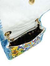 Dolce & Gabbana Quilted Floral Raffia Trim Handbag Accessory arcadeshops.com