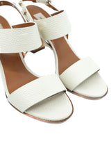 Valentino Rockstud Wooden Heeled Ivory Sandals, 38.5 Accessory arcadeshops.com