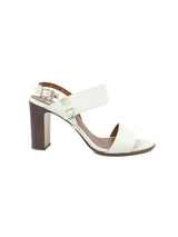 Valentino Rockstud Wooden Heeled Ivory Sandals, 38.5 Accessory arcadeshops.com