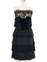 Valentino Layered Knit And Lace Skirt Ensemble Suit arcadeshops.com
