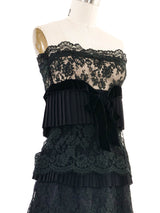 Valentino Layered Knit And Lace Skirt Ensemble Suit arcadeshops.com