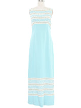 1960s Malcolm Starr Embellished Pale Blue Gown Dress arcadeshops.com
