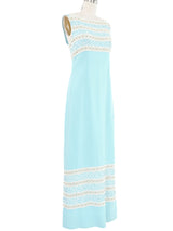 1960s Malcolm Starr Embellished Pale Blue Gown Dress arcadeshops.com