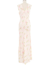 1930s Rose Printed Bias Cut Slip Dress Dress arcadeshops.com