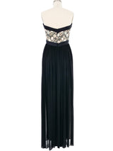 Vicky Tiel Lace Bustier Maxi Dress Dress arcadeshops.com