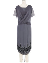 2008 Yeohlee Embellished Powder Gray Chiffon Dress Dress arcadeshops.com