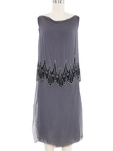 2008 Yeohlee Embellished Gray Chiffon Slip Dress Dress arcadeshops.com