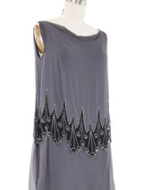 2008 Yeohlee Embellished Gray Chiffon Slip Dress Dress arcadeshops.com