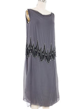 2008 Yeohlee Embellished Gray Chiffon Slip Dress Dress arcadeshops.com
