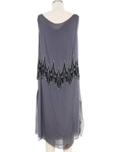 2008 Yeohlee Embellished Gray Chiffon Slip Dress Dress arcadeshops.com