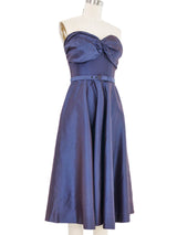 1970s Taka Tokyo Metallic Dot Jacquard Bustier Dress Dress arcadeshops.com