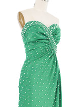 Robert David Morton Embellished Green Jersey Dress Dress arcadeshops.com