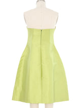2004 Yeohlee Embellished Chartreuse Satin Strapless Dress Dress arcadeshops.com