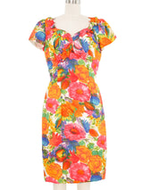 1950s Mr. Blackwell Rhinestone Embellished Floral Print Dress Dress arcadeshops.com